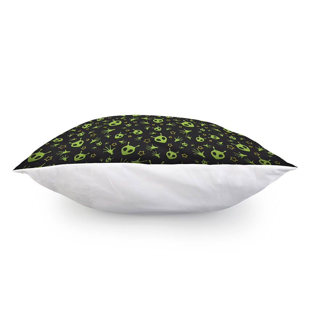 Cute Green Alien Pattern Print Pillow Cover