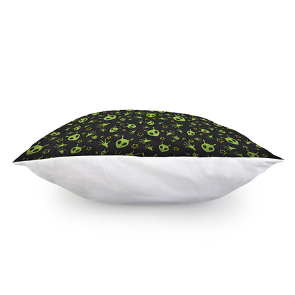 Cute Green Alien Pattern Print Pillow Cover