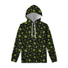 Cute Green Alien Pattern Print Pullover Hoodie