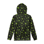 Cute Green Alien Pattern Print Pullover Hoodie