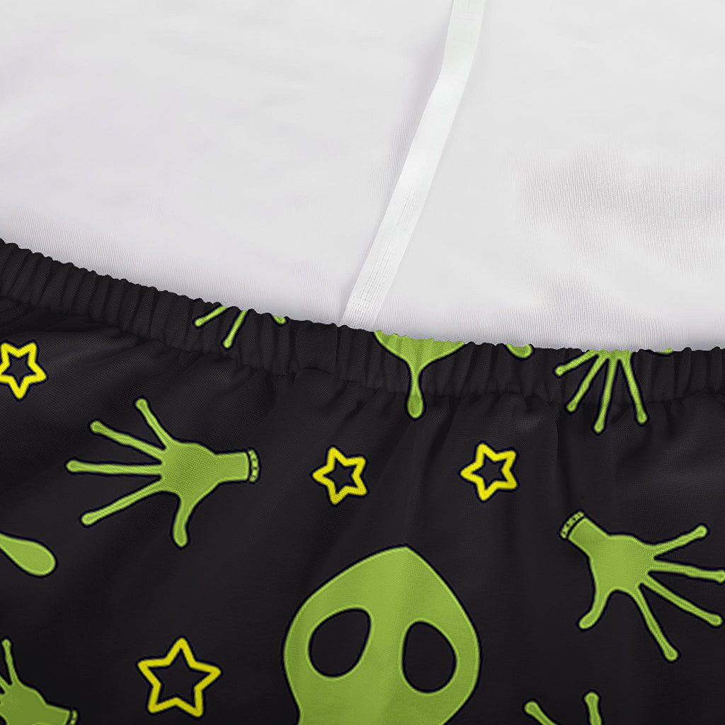 Cute Green Alien Pattern Print Sofa Cover