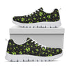 Cute Green Alien Pattern Print White Sneakers