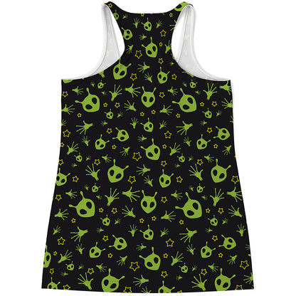 Cute Green Alien Pattern Print Women's Racerback Tank Top