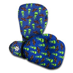 Cute Green Alien UFO Print Boxing Gloves