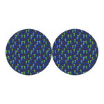 Cute Green Alien UFO Print Car Coasters