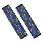 Cute Green Alien UFO Print Car Seat Belt Covers