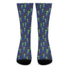 Cute Green Alien UFO Print Crew Socks