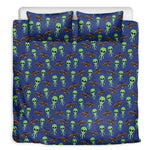 Cute Green Alien UFO Print Duvet Cover Bedding Set