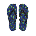 Cute Green Alien UFO Print Flip Flops