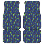 Cute Green Alien UFO Print Front and Back Car Floor Mats