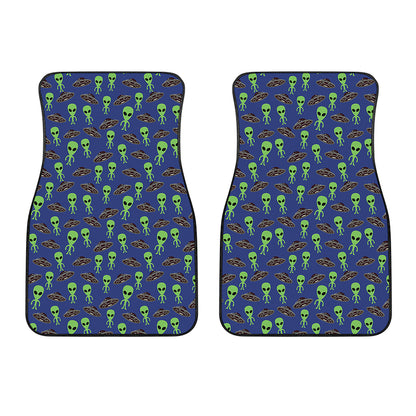 Cute Green Alien UFO Print Front Car Floor Mats