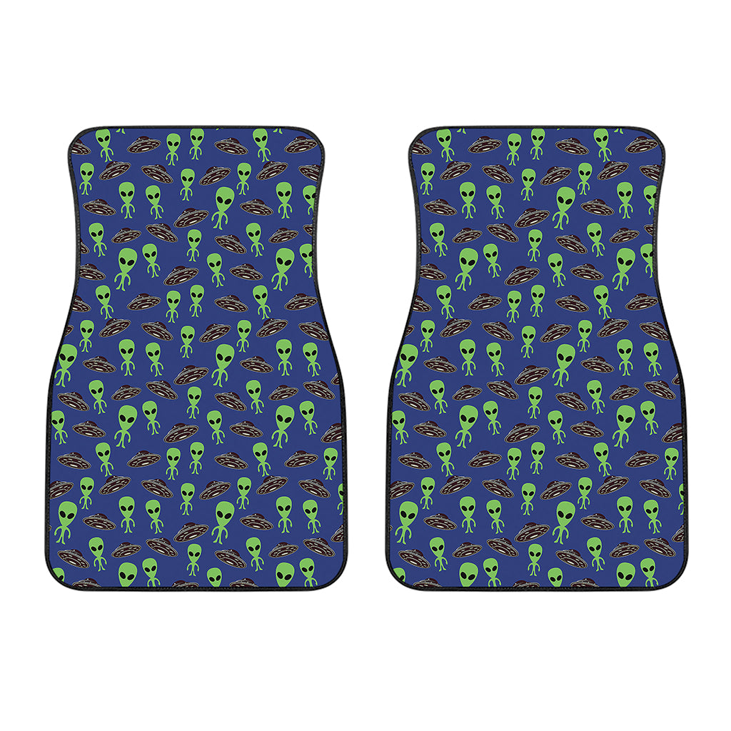 Cute Green Alien UFO Print Front Car Floor Mats