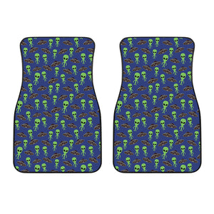 Cute Green Alien UFO Print Front Car Floor Mats