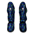 Cute Green Alien UFO Print Muay Thai Shin Guards