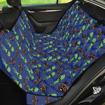 Cute Green Alien UFO Print Pet Car Back Seat Cover