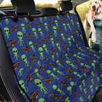 Cute Green Alien UFO Print Pet Car Back Seat Cover