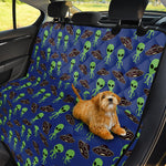 Cute Green Alien UFO Print Pet Car Back Seat Cover