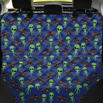 Cute Green Alien UFO Print Pet Car Back Seat Cover