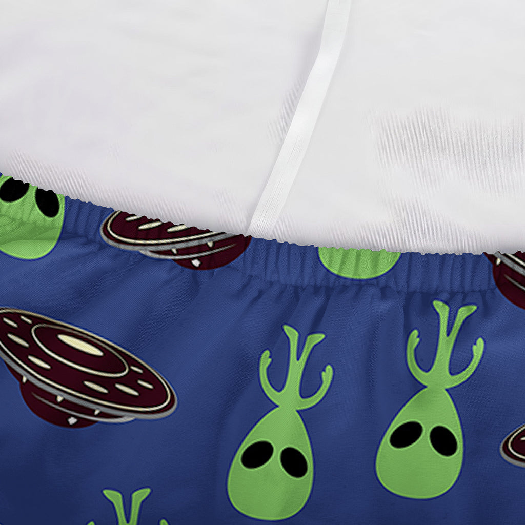 Cute Green Alien UFO Print Sofa Cover