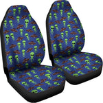 Cute Green Alien UFO Print Universal Fit Car Seat Covers