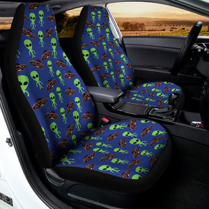 Cute Green Alien UFO Print Universal Fit Car Seat Covers