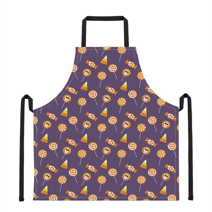 Cute Halloween Candy Pattern Print Apron