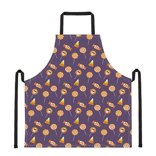 Cute Halloween Candy Pattern Print Apron
