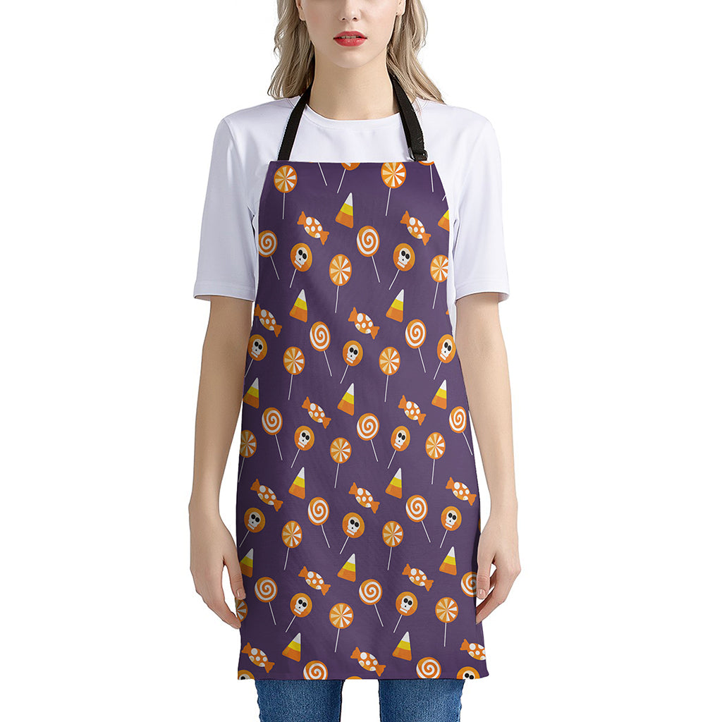 Cute Halloween Candy Pattern Print Apron