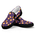 Cute Halloween Candy Pattern Print Black Slip On Sneakers