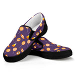 Cute Halloween Candy Pattern Print Black Slip On Shoes