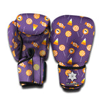 Cute Halloween Candy Pattern Print Boxing Gloves