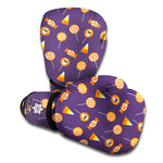 Cute Halloween Candy Pattern Print Boxing Gloves
