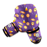Cute Halloween Candy Pattern Print Boxing Gloves