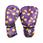 Cute Halloween Candy Pattern Print Boxing Gloves