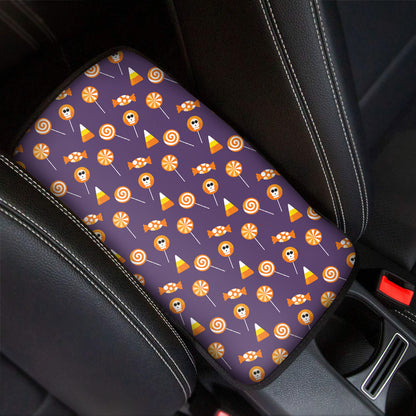 Cute Halloween Candy Pattern Print Car Center Console Cover
