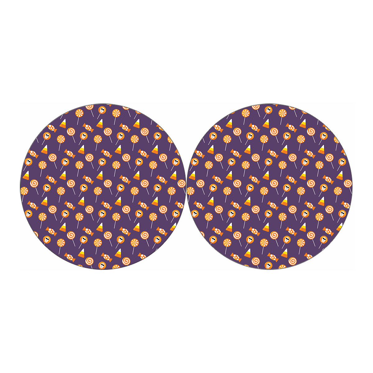 Cute Halloween Candy Pattern Print Car Coasters