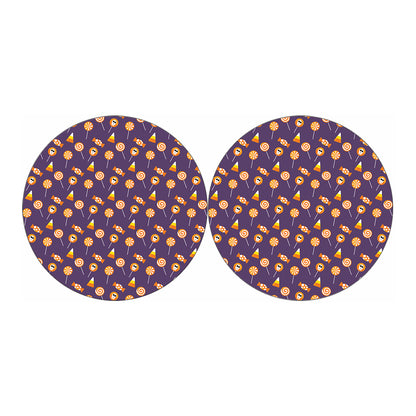 Cute Halloween Candy Pattern Print Car Coasters