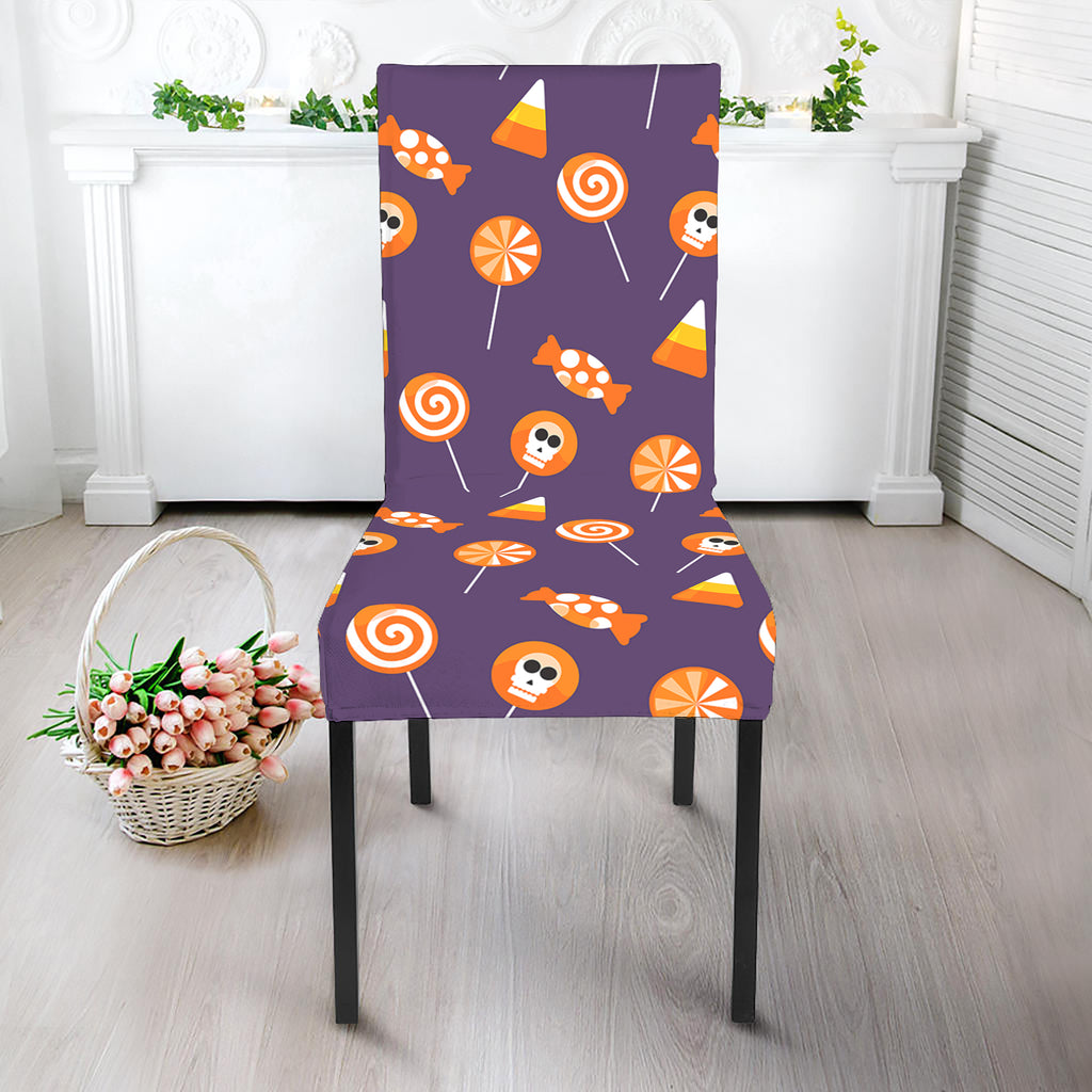 Cute Halloween Candy Pattern Print Dining Chair Slipcover