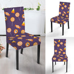 Cute Halloween Candy Pattern Print Dining Chair Slipcover