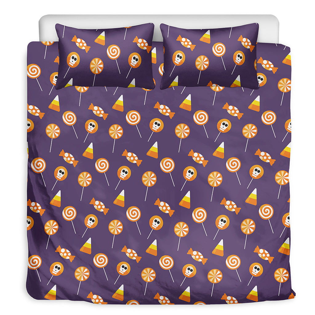 Cute Halloween Candy Pattern Print Duvet Cover Bedding Set