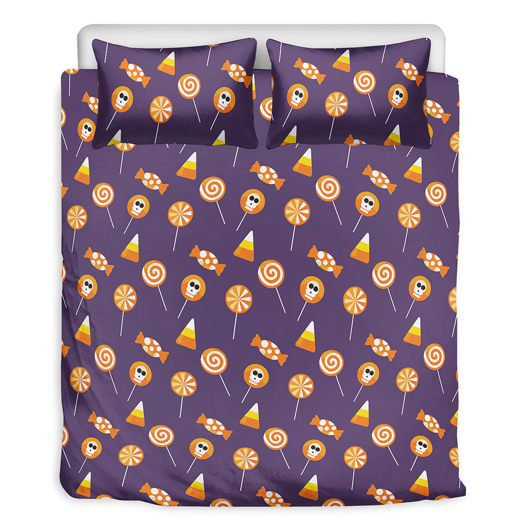 Cute Halloween Candy Pattern Print Duvet Cover Bedding Set