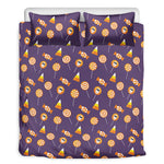 Cute Halloween Candy Pattern Print Duvet Cover Bedding Set