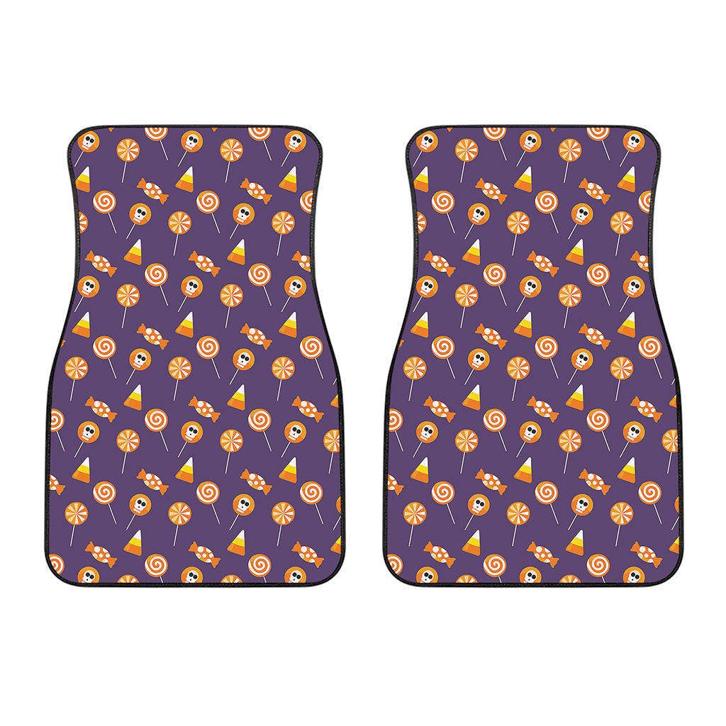 Cute Halloween Candy Pattern Print Front Car Floor Mats