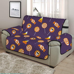 Cute Halloween Candy Pattern Print Half Sofa Protector