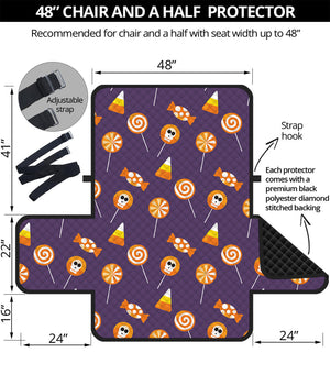 Cute Halloween Candy Pattern Print Half Sofa Protector