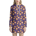 Cute Halloween Candy Pattern Print Pullover Hoodie Dress