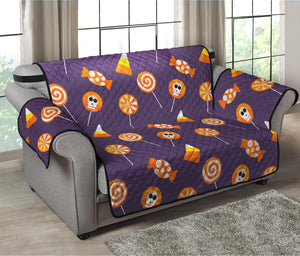 Cute Halloween Candy Pattern Print Loveseat Protector