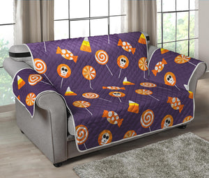 Cute Halloween Candy Pattern Print Loveseat Protector