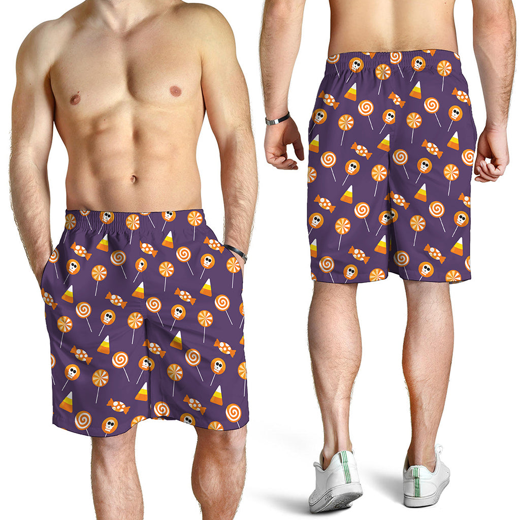 Cute Halloween Candy Pattern Print Men's Shorts