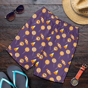 Cute Halloween Candy Pattern Print Men's Shorts